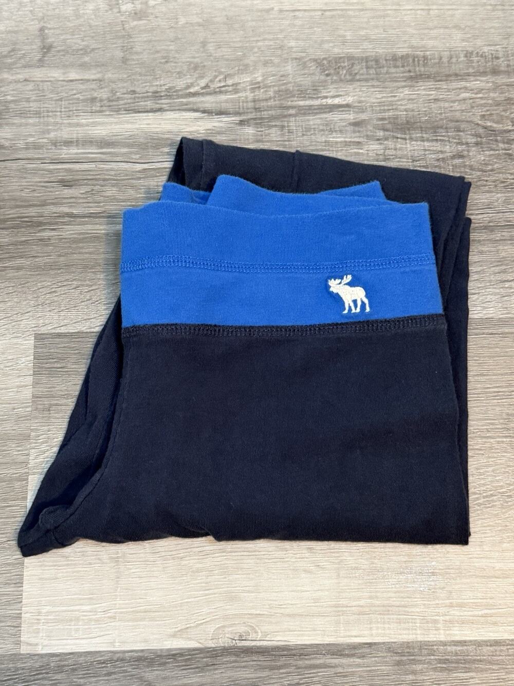 Abercrombie & Fitch Leggings Medium Navy Blue Blue Colorblock Moose Logo Y2K